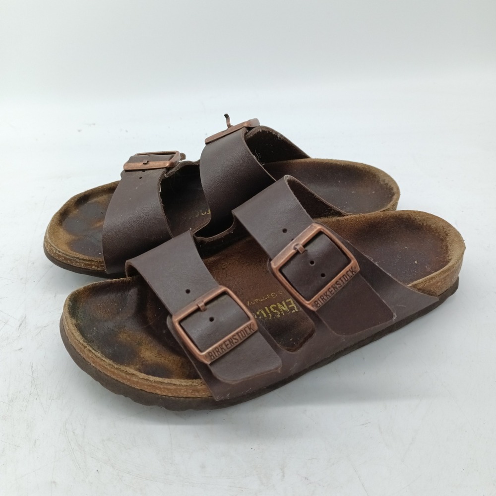 Birkenstock Arizona Brown Birko-Flor Two Strap Buckle Sandals Size 37 L6 M4 BI31
